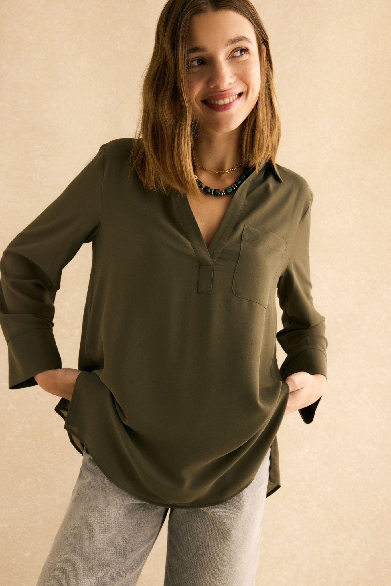 Blusa ARENA Khaki Picual - BIMANI