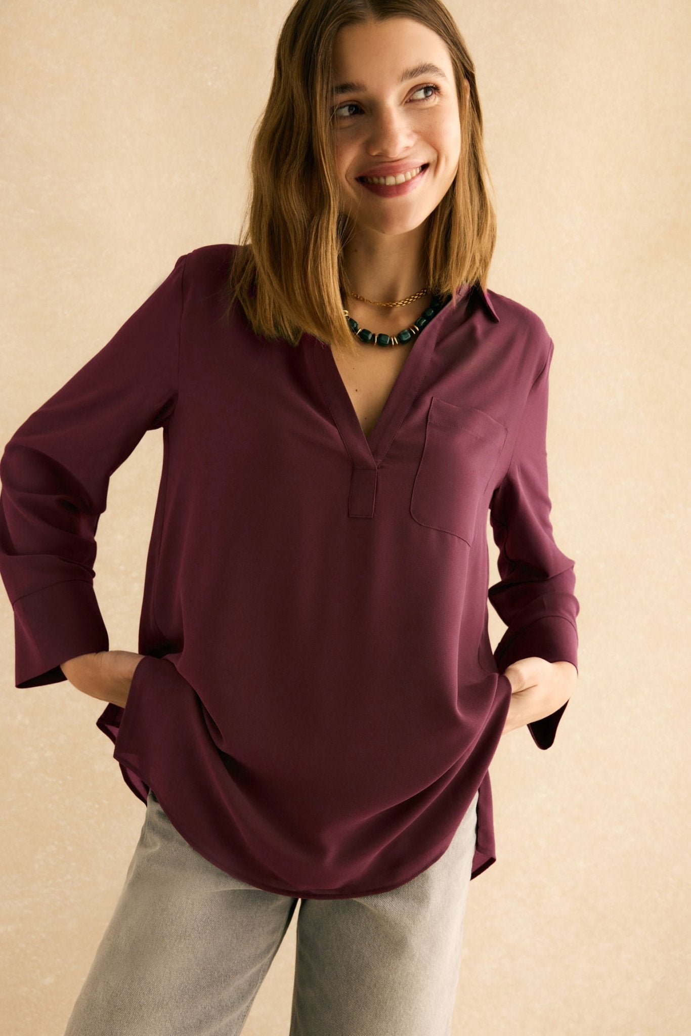 Blusa ARENA Morado Garnacha - BIMANI