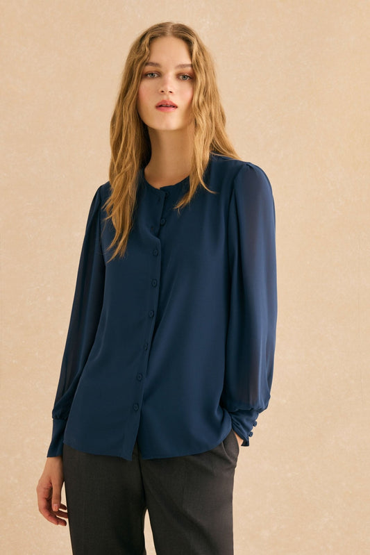 Blusa BALLESTA Azul Cantábrico - BIMANI