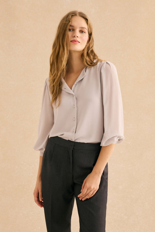 Blusa BALLESTA Gris Perla - BIMANI