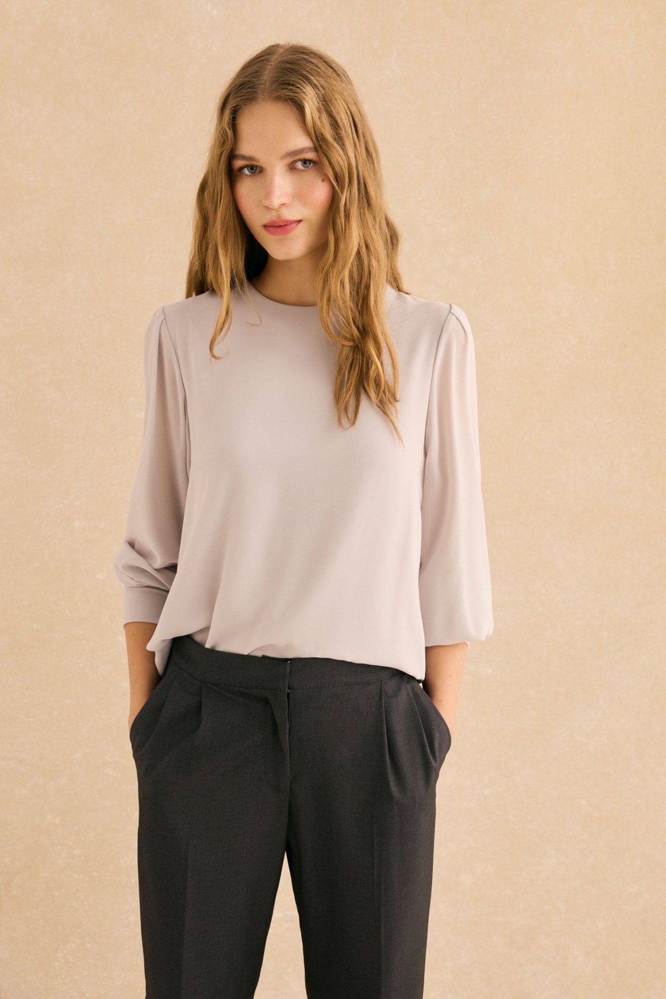 Blusa BALLESTA Gris Perla - BIMANI