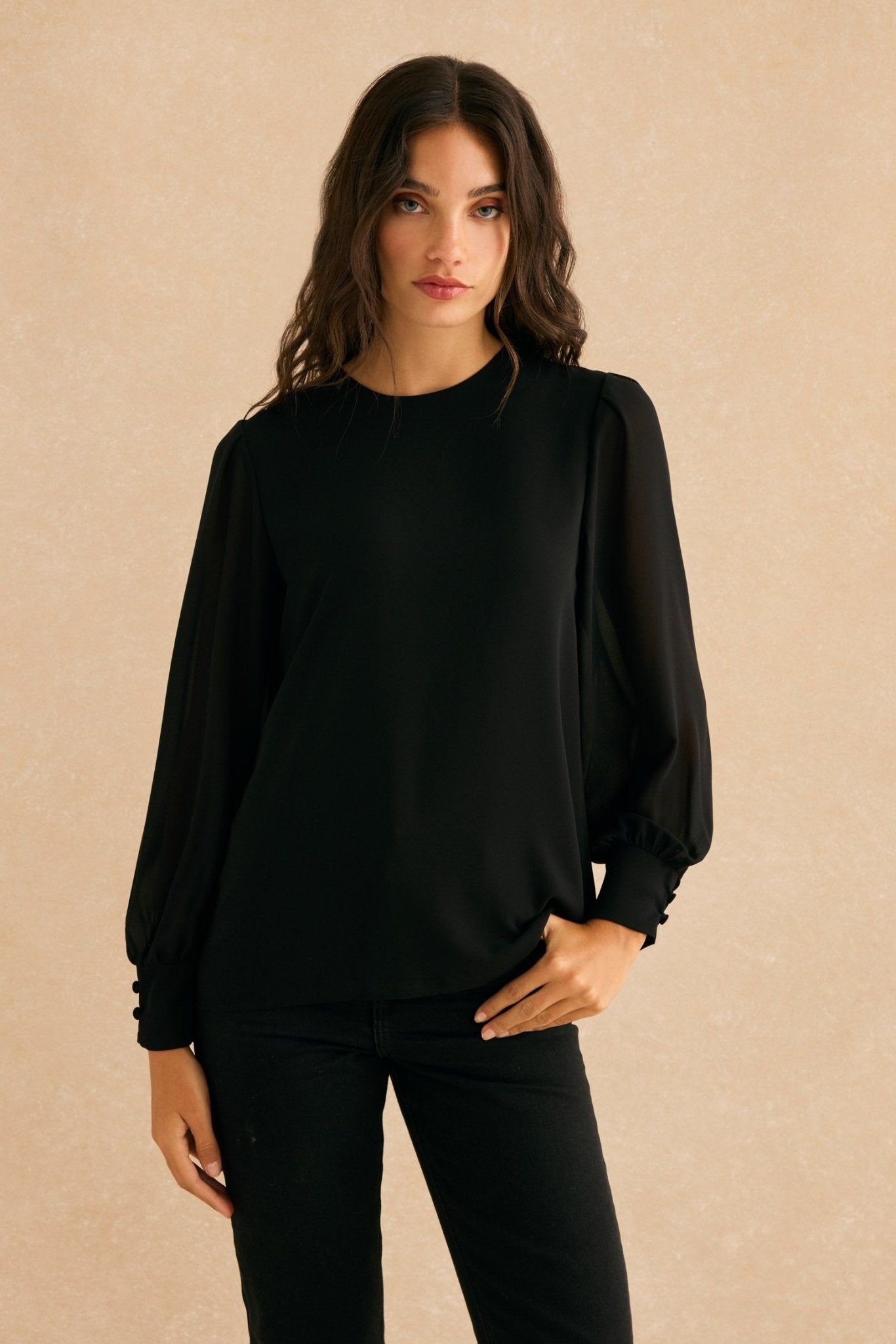 Blusa BALLESTA Negro Magnético - BIMANI