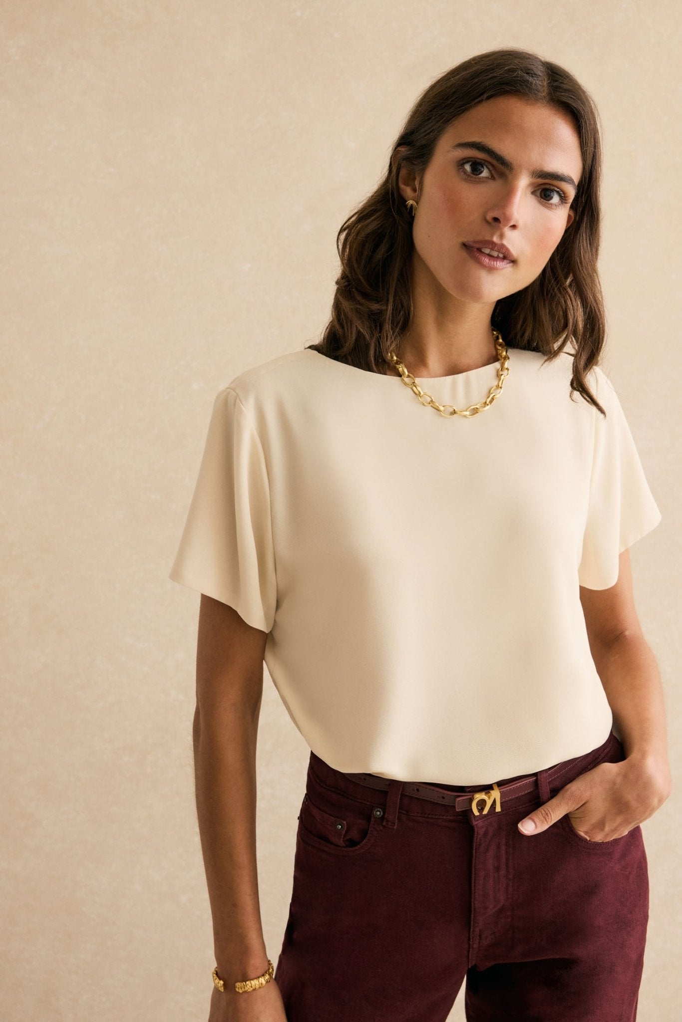 Blusa CALA Beige Caliza - BIMANI
