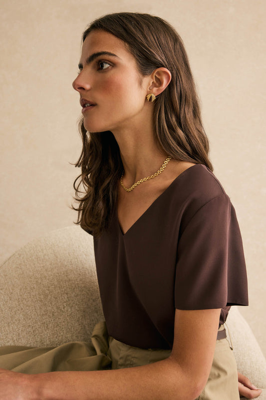Blusa CALA Marrón Cacao - BIMANI