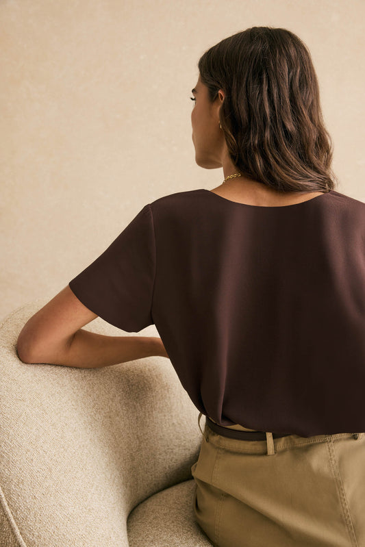Blusa CALA Marrón Cacao - BIMANI