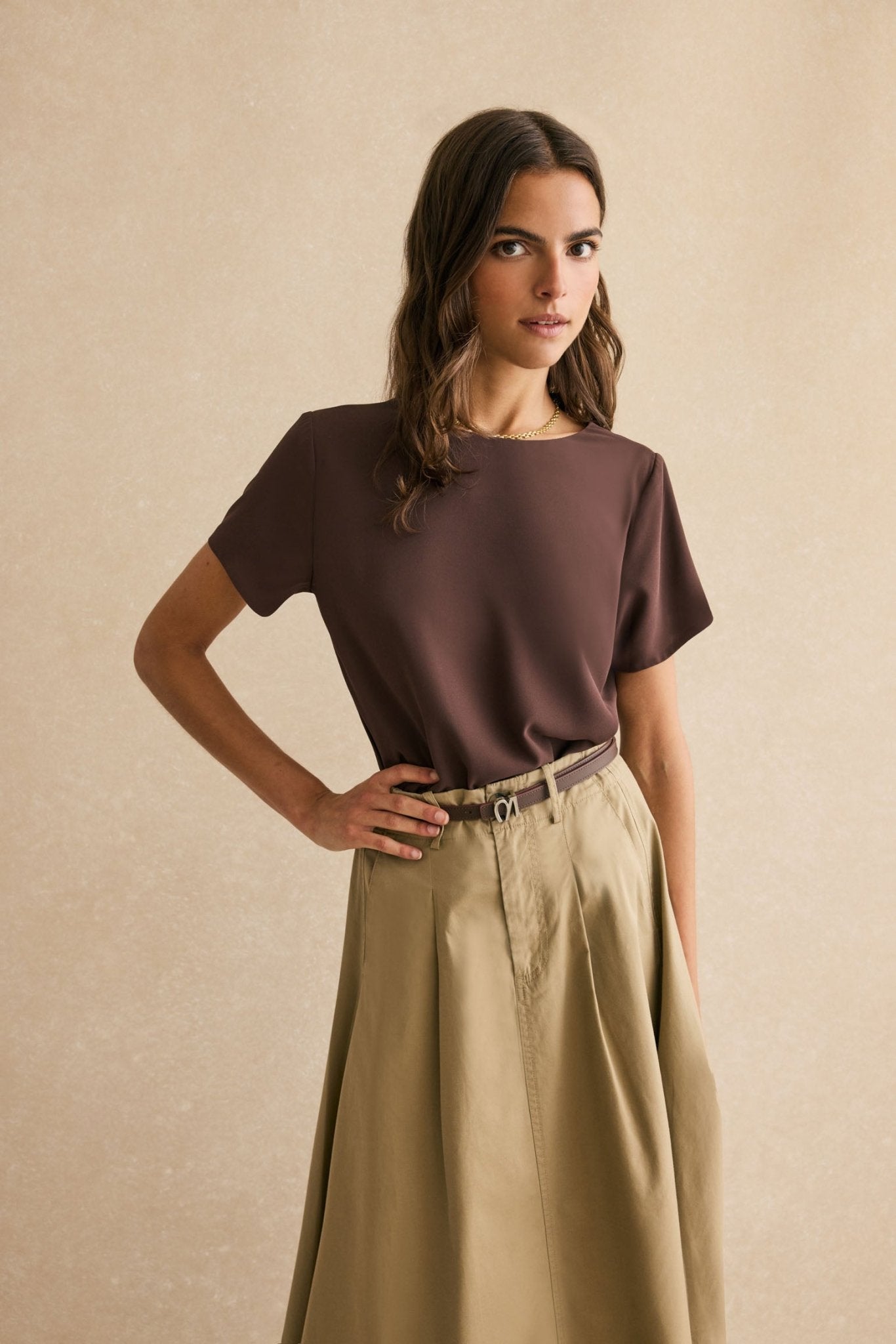 Blusa CALA Marrón Cacao - BIMANI