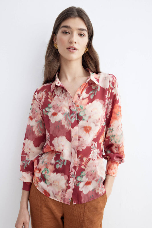 Blusa CHANTAL Print Rose - BIMANI