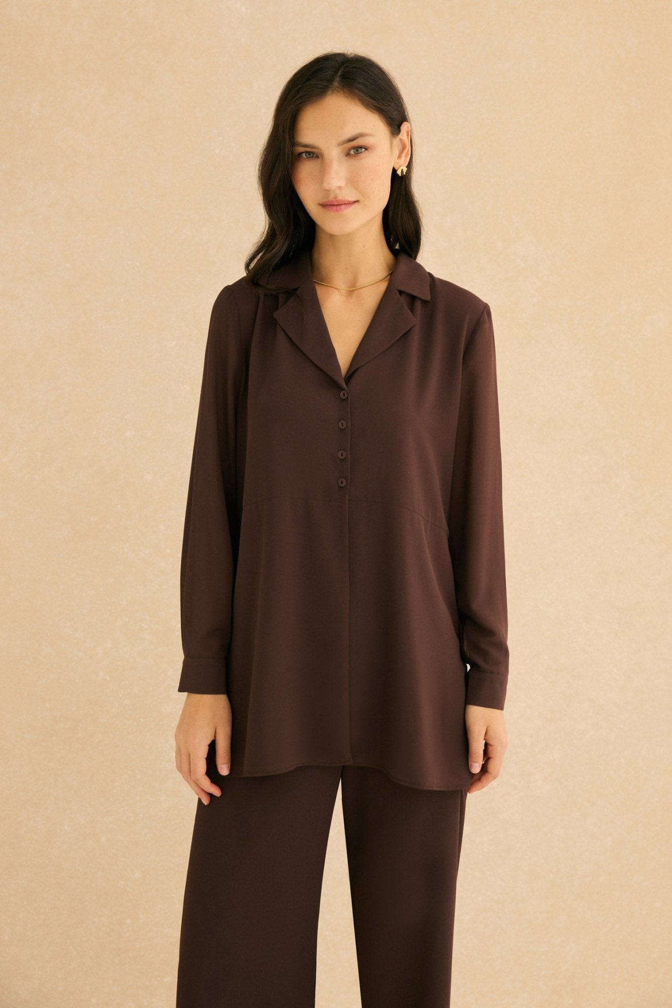 Blusa CINER Marrón Cacao - BIMANI