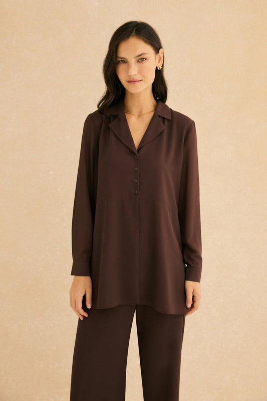 Blusa CINER Marrón Cacao - BIMANI