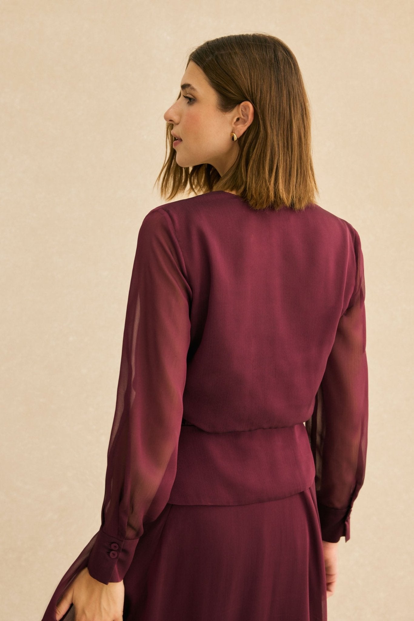 Blusa CLAIRE Burdeos Monastrell - BIMANI