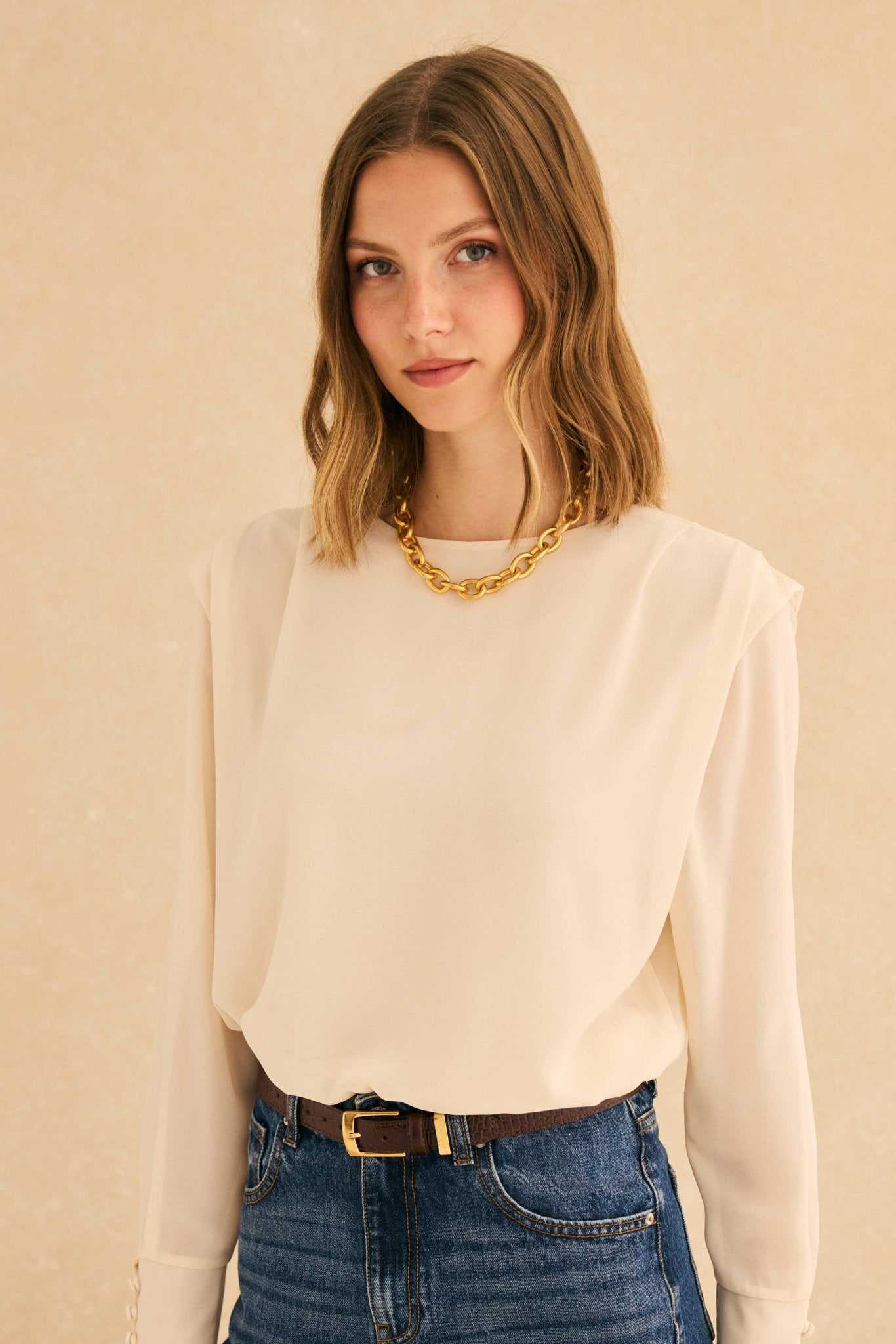 Blusa DENNIS Beige Caliza - BIMANI