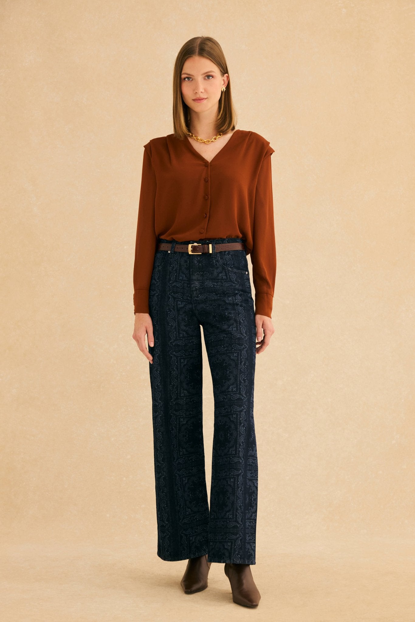 Blusa DENNIS Ocre Godello - BIMANI