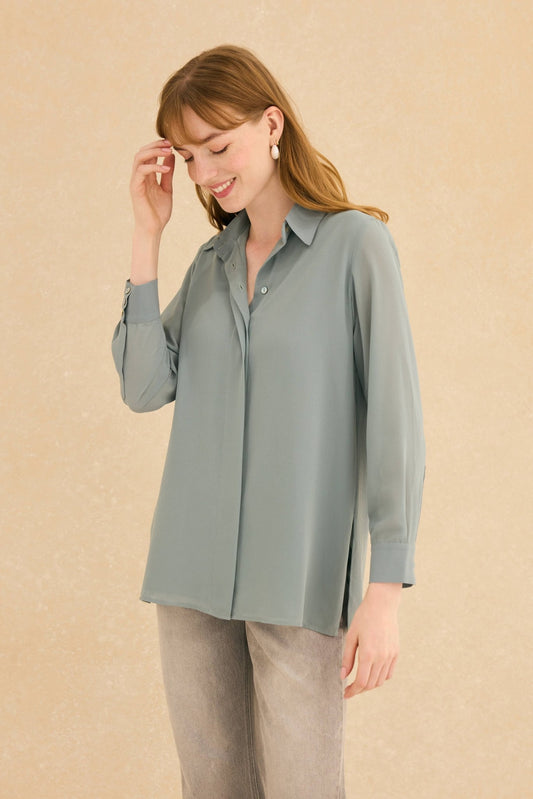 Blusa ESENCIA Azul Atlántico - BIMANI