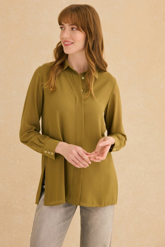 Blusa ESENCIA Verde Hojiblanca - BIMANI