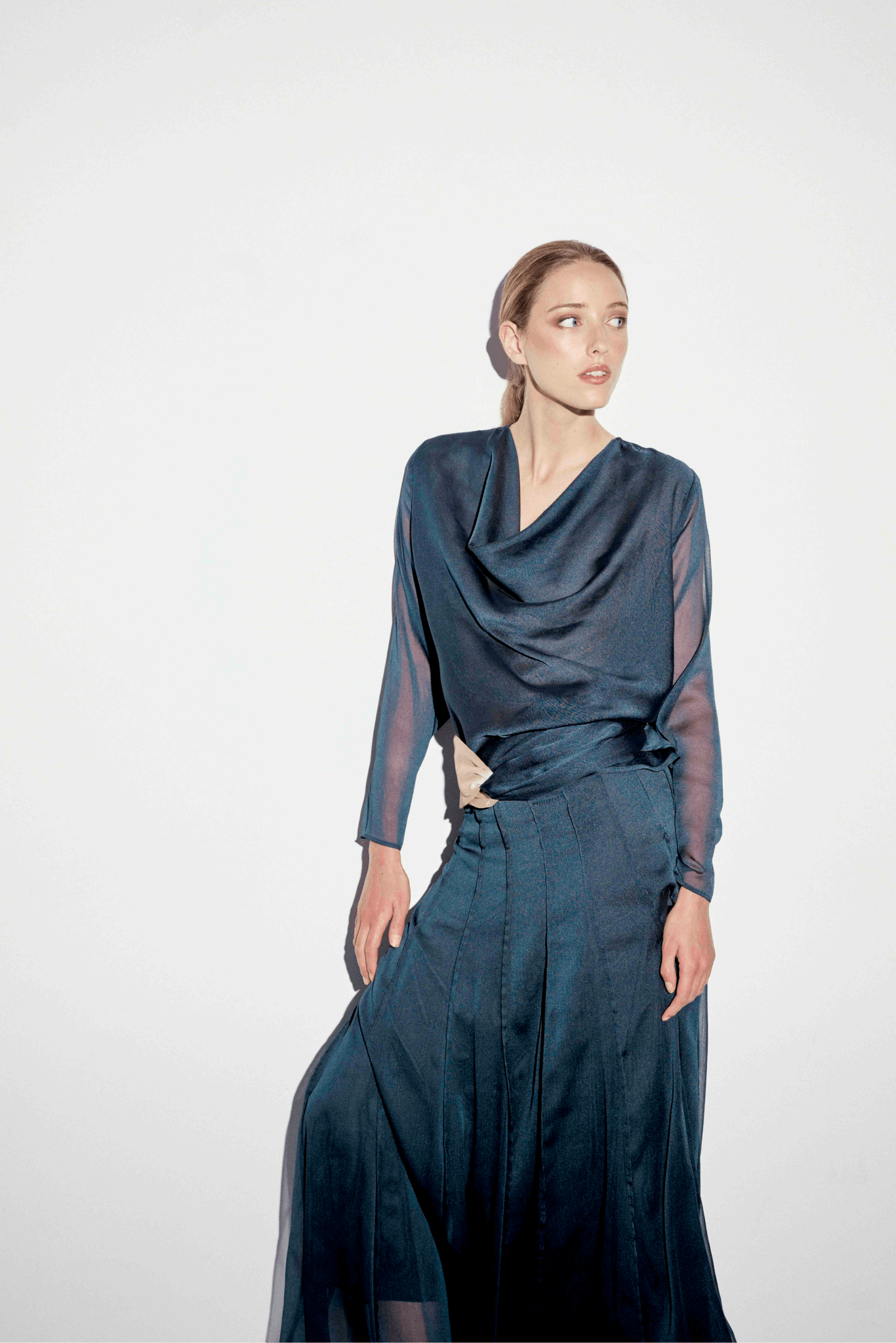 Blusa HELIANE Azul Petróleo