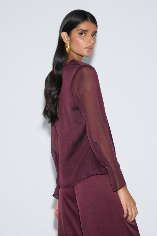 Blusa HELIANE Berenjena - BIMANI