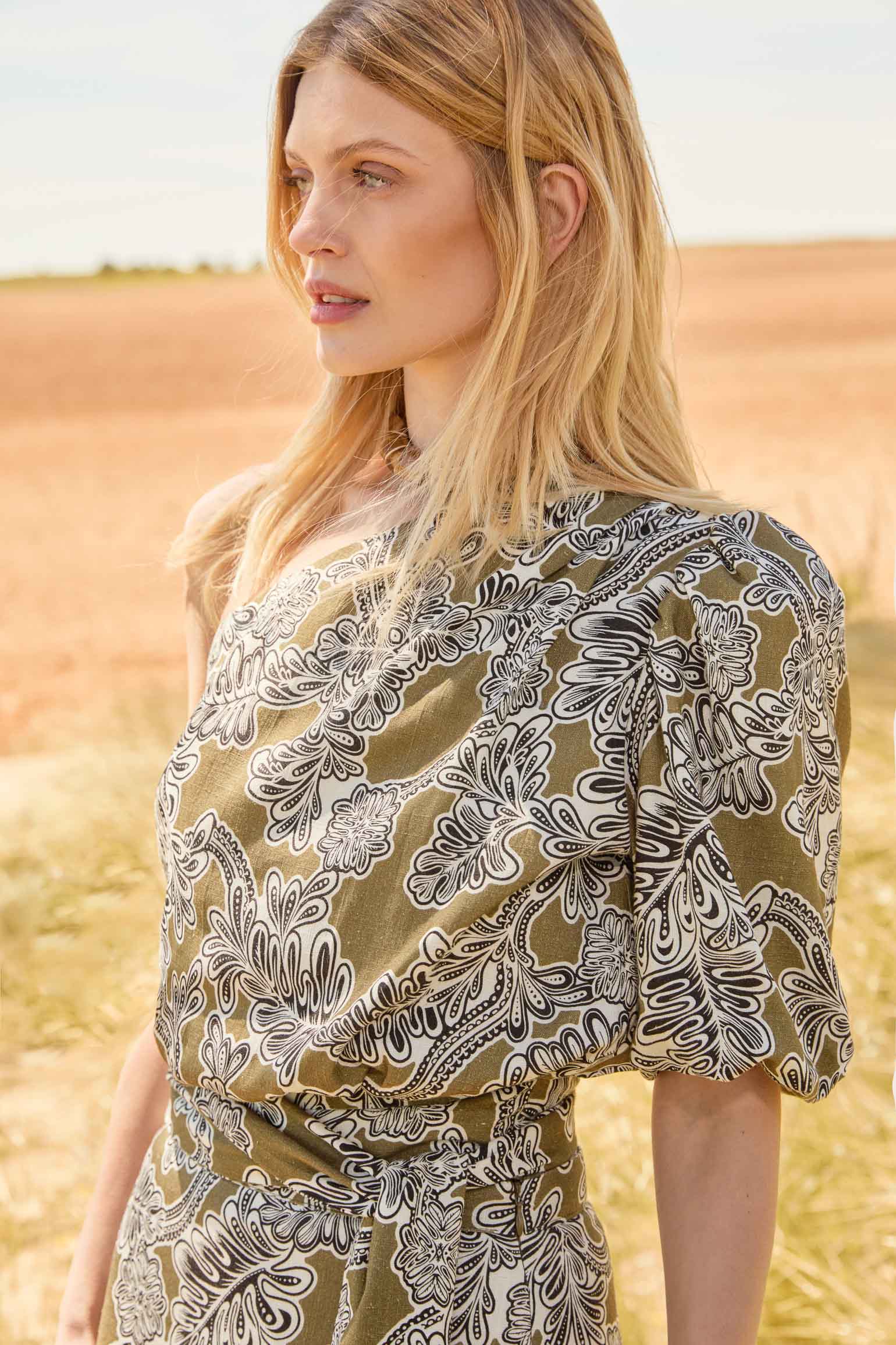 Blusa JAZMÍN Print Khaki - BIMANI