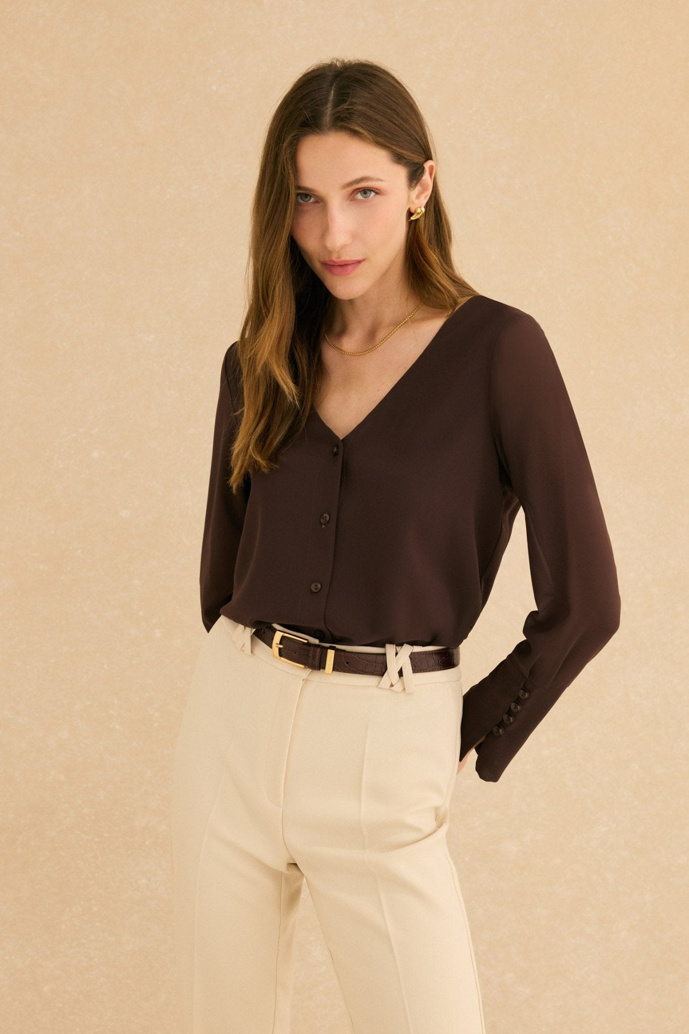 Blusa LAGUNA Marrón Cacao - BIMANI