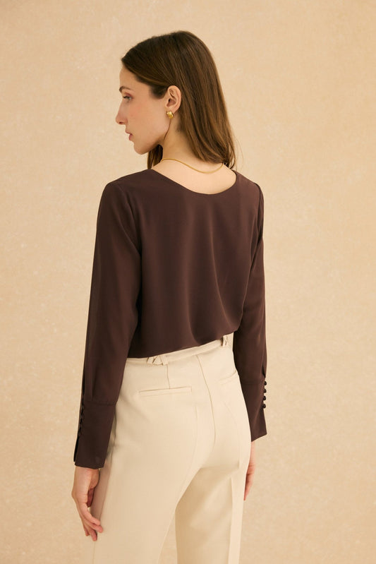 Blusa LAGUNA Marrón Cacao - BIMANI