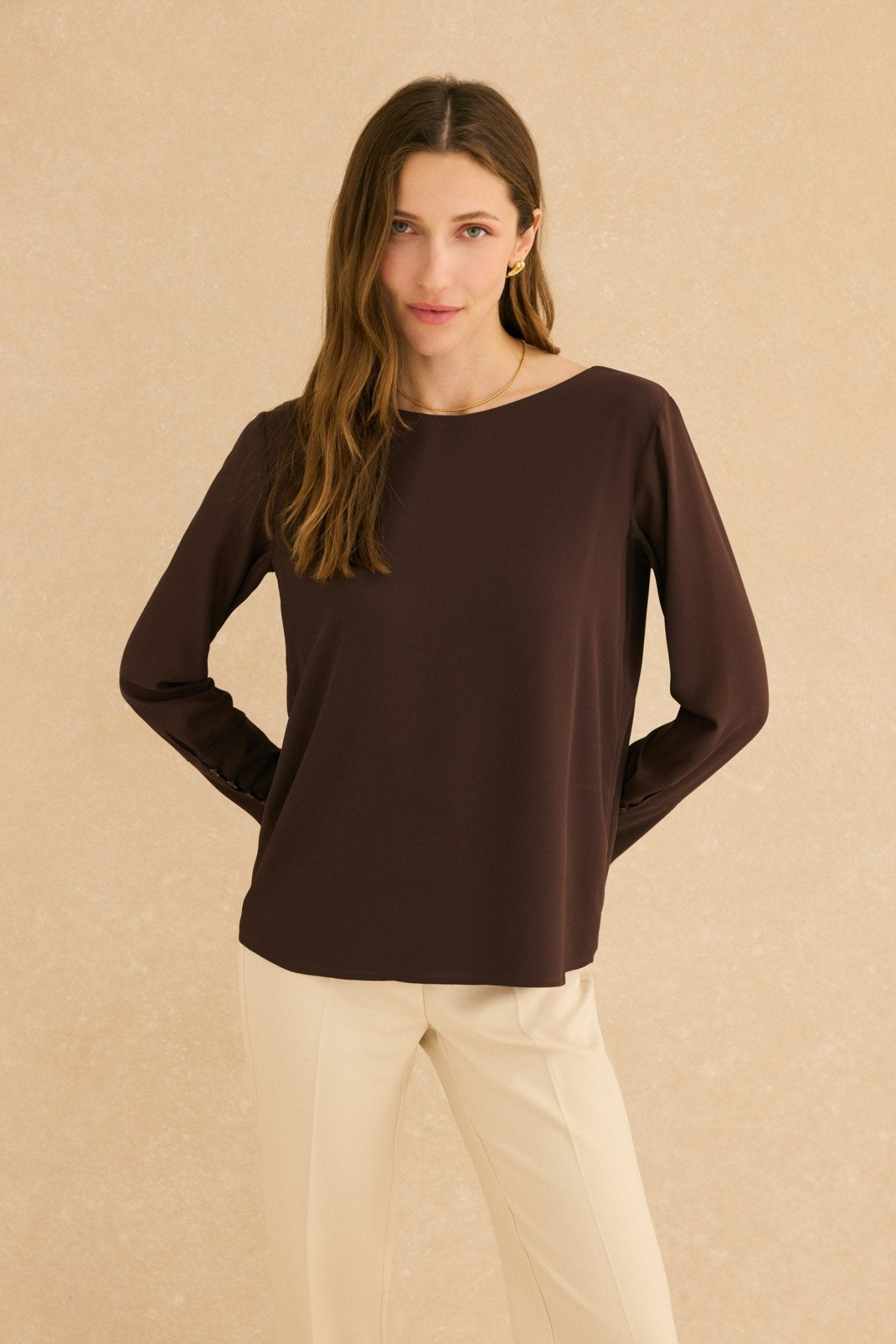 Blusa LAGUNA Marrón Cacao - BIMANI