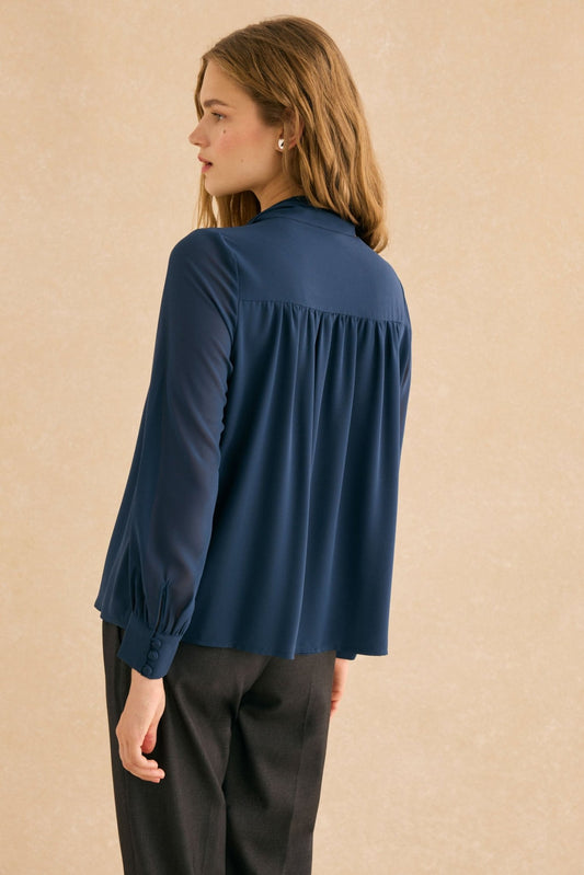 Blusa LAVANDA Azul Cantábrico - BIMANI