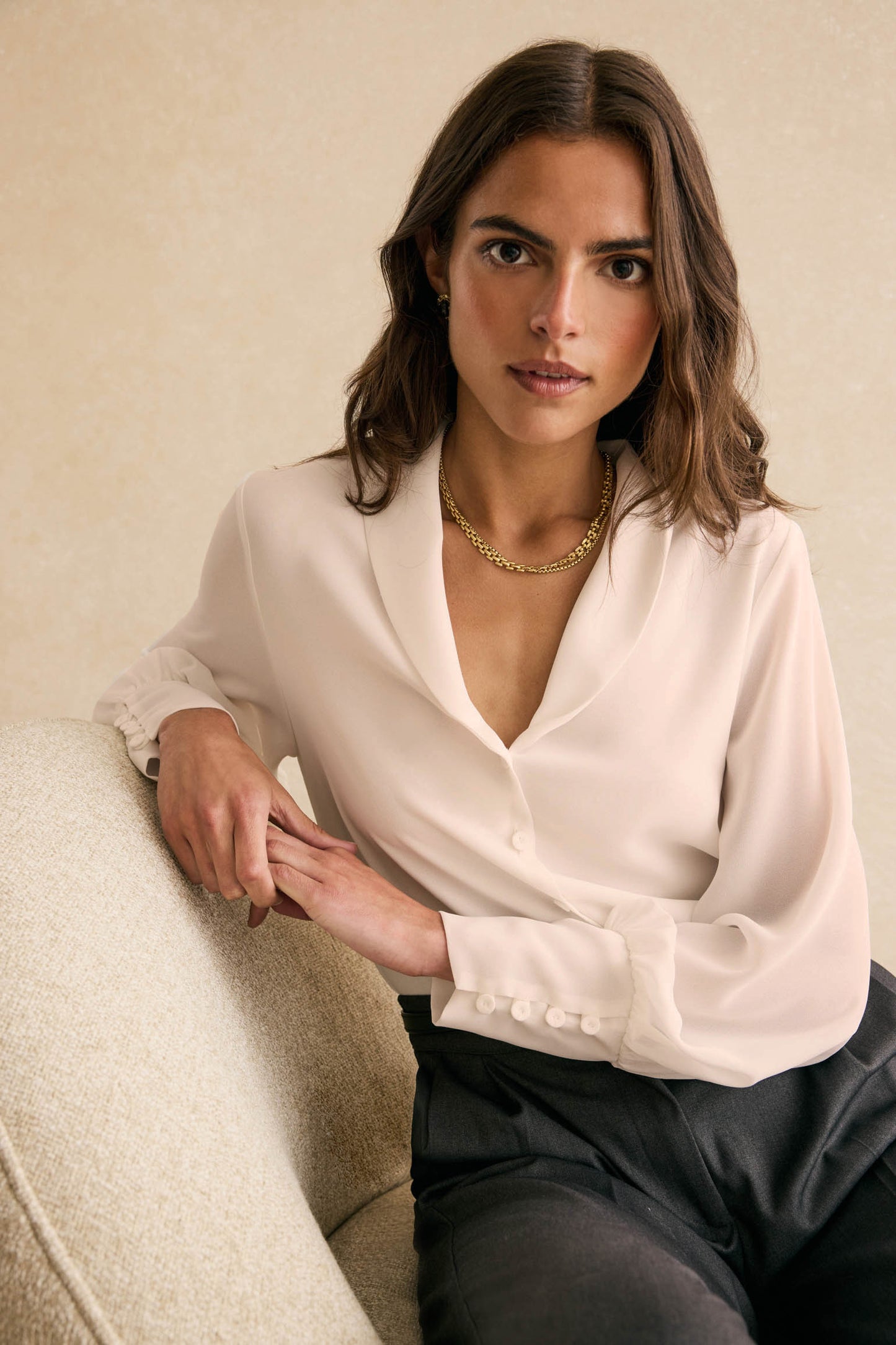 Blusa LONDRES Beige Caliza - BIMANI