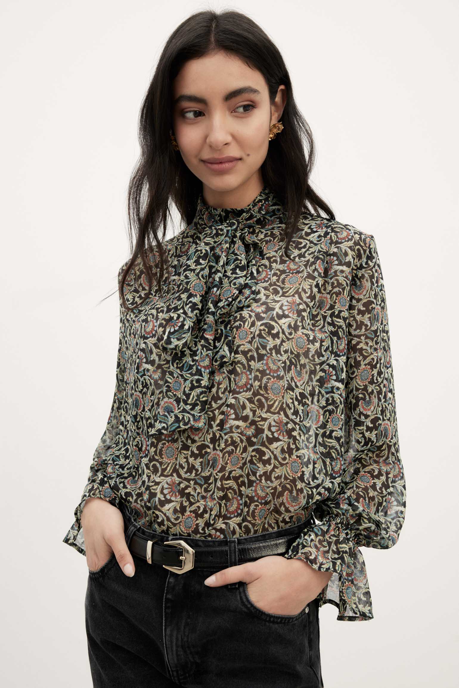 Blusa LUCIEN Print Black - BIMANI