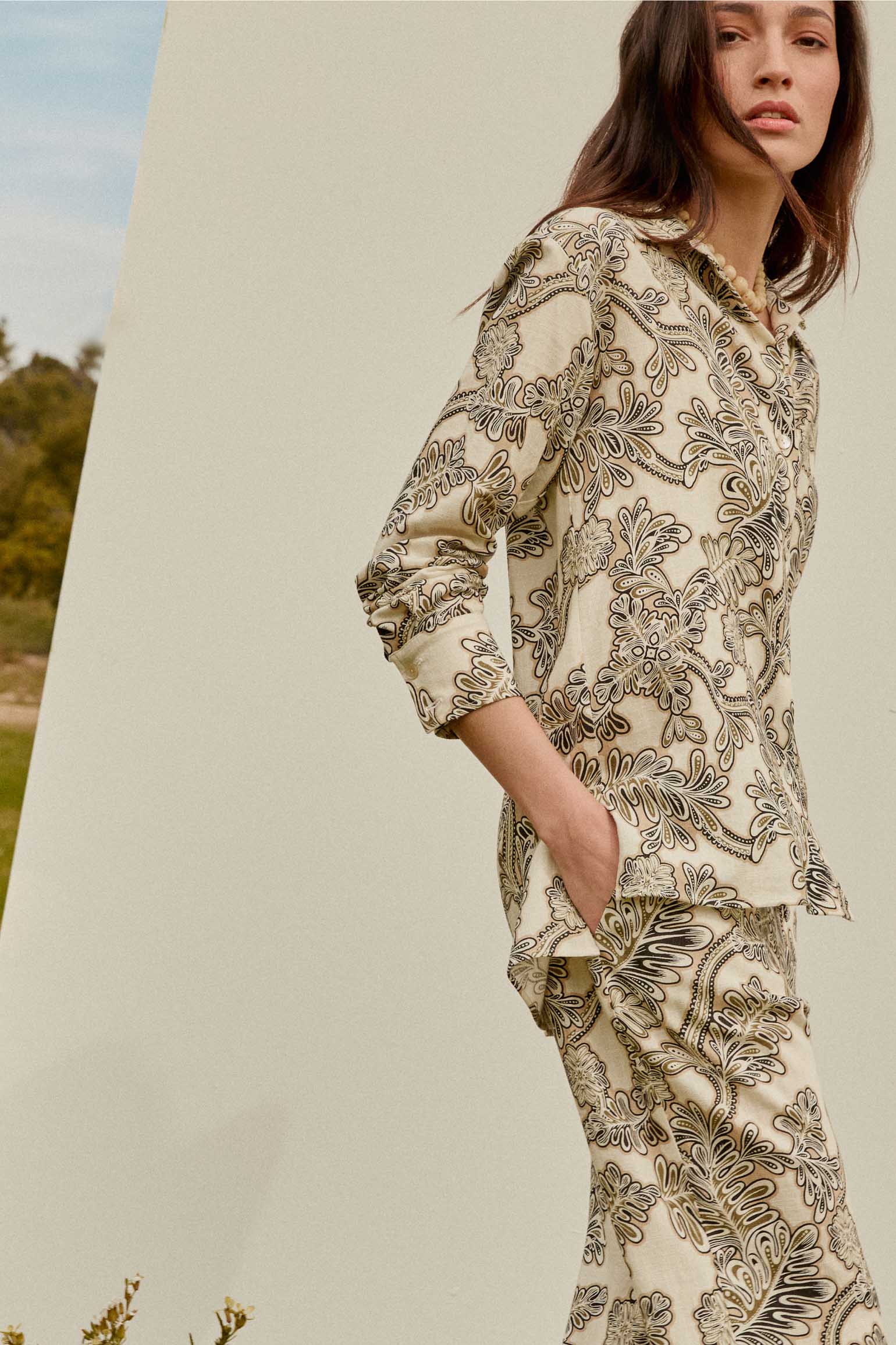 Blusa MAREA Print Cream - BIMANI