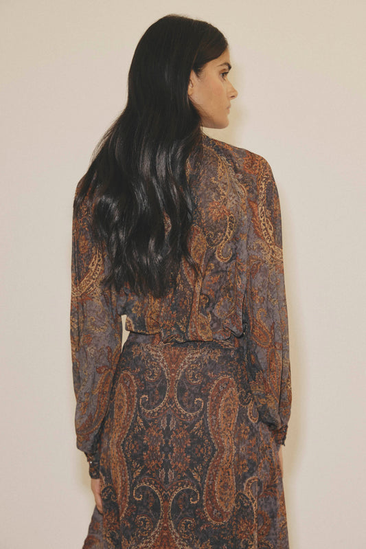 Blusa MOIRA Estampado Gris - BIMANI