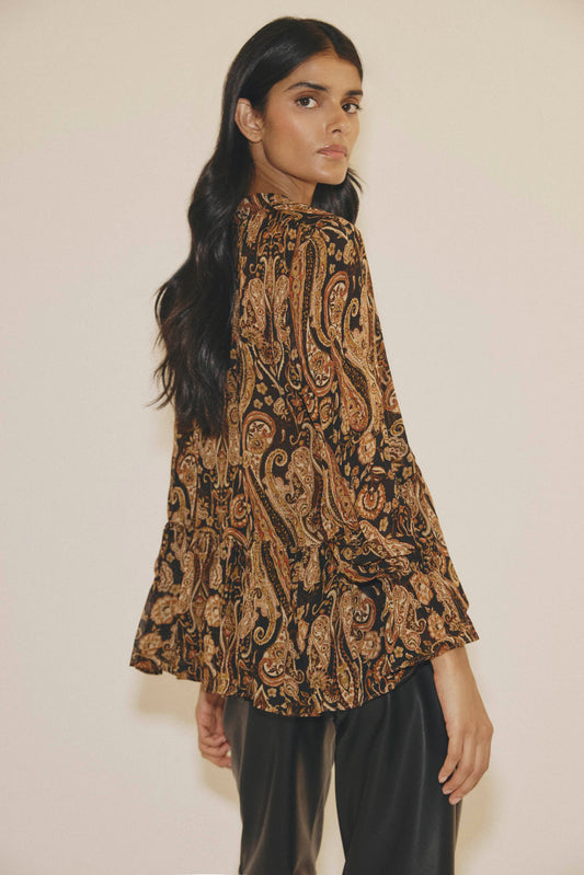 Blusa OLAYA Estampado Ocre