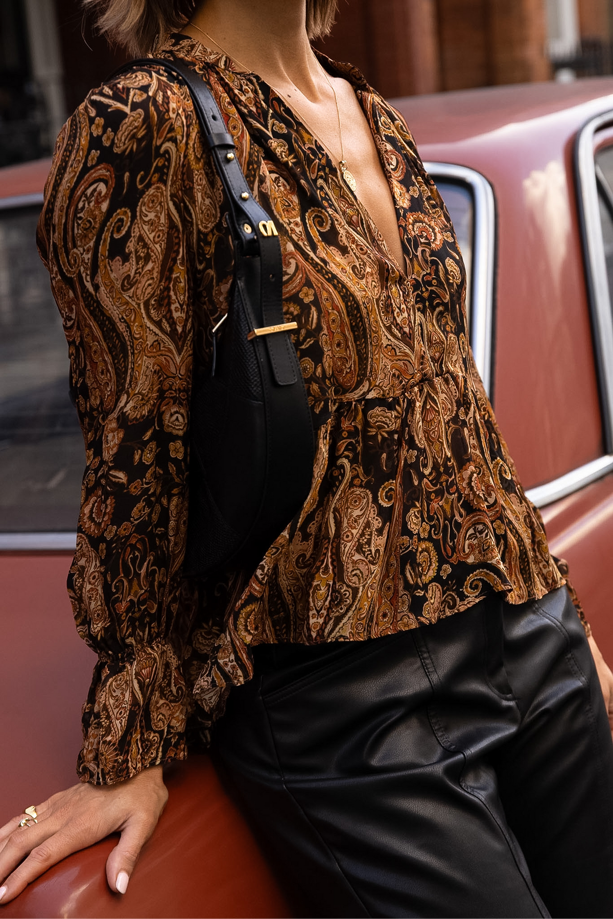 OLAYA Blouse Ochre Print