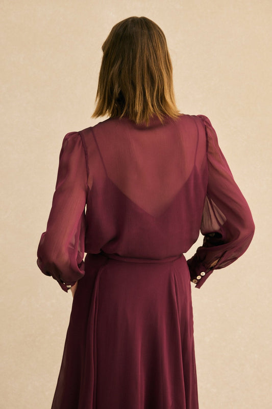 Blusa PAULINE Burdeos Monastrell - BIMANI