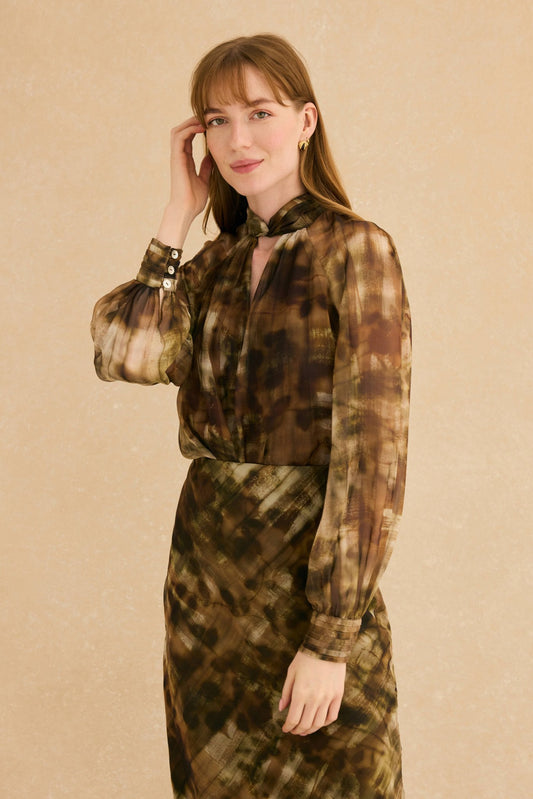 Blusa VIOLETTE Estampado Khaki - BIMANI