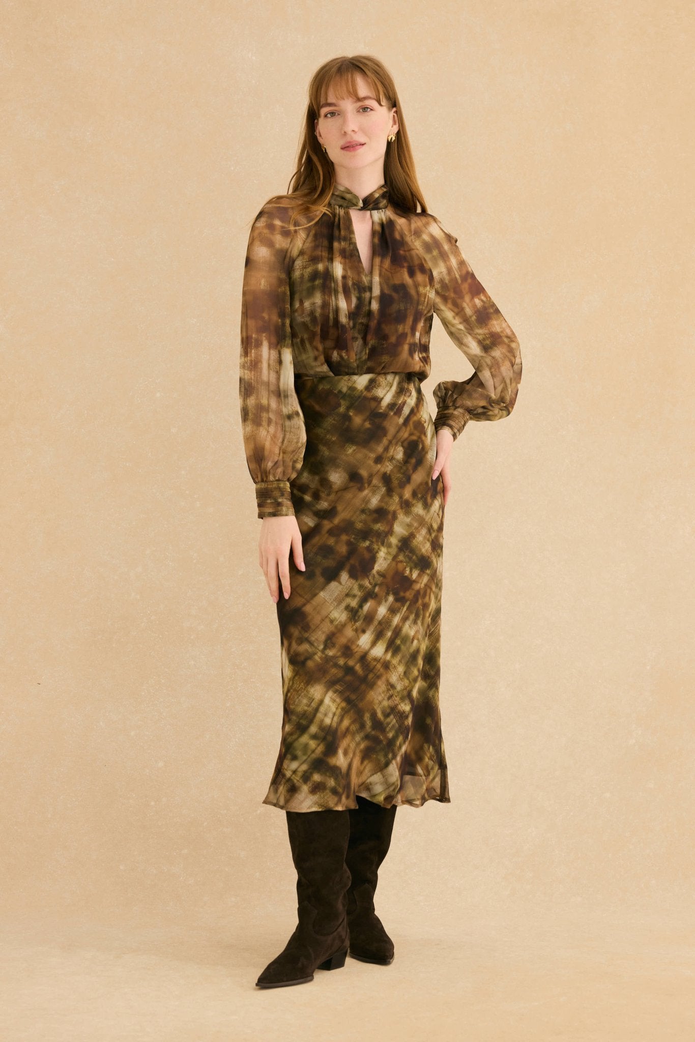 Blusa VIOLETTE Estampado Khaki - BIMANI