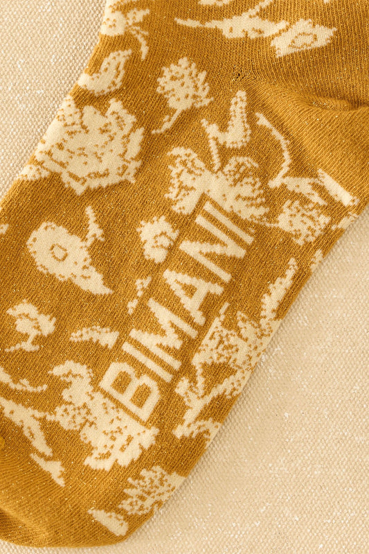 Calcetín BIMANI Estampado Mostaza - BIMANI