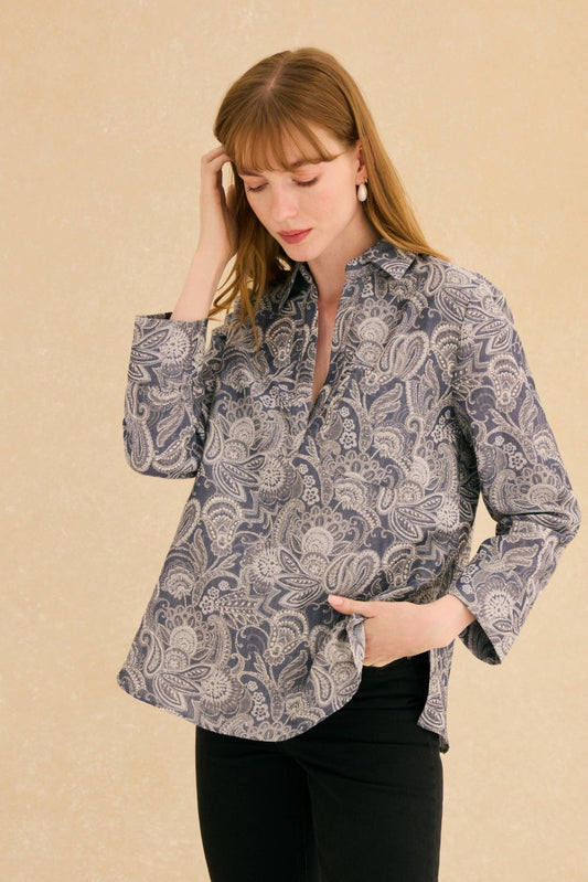 Camisa ADELE Estampado Azul - BIMANI