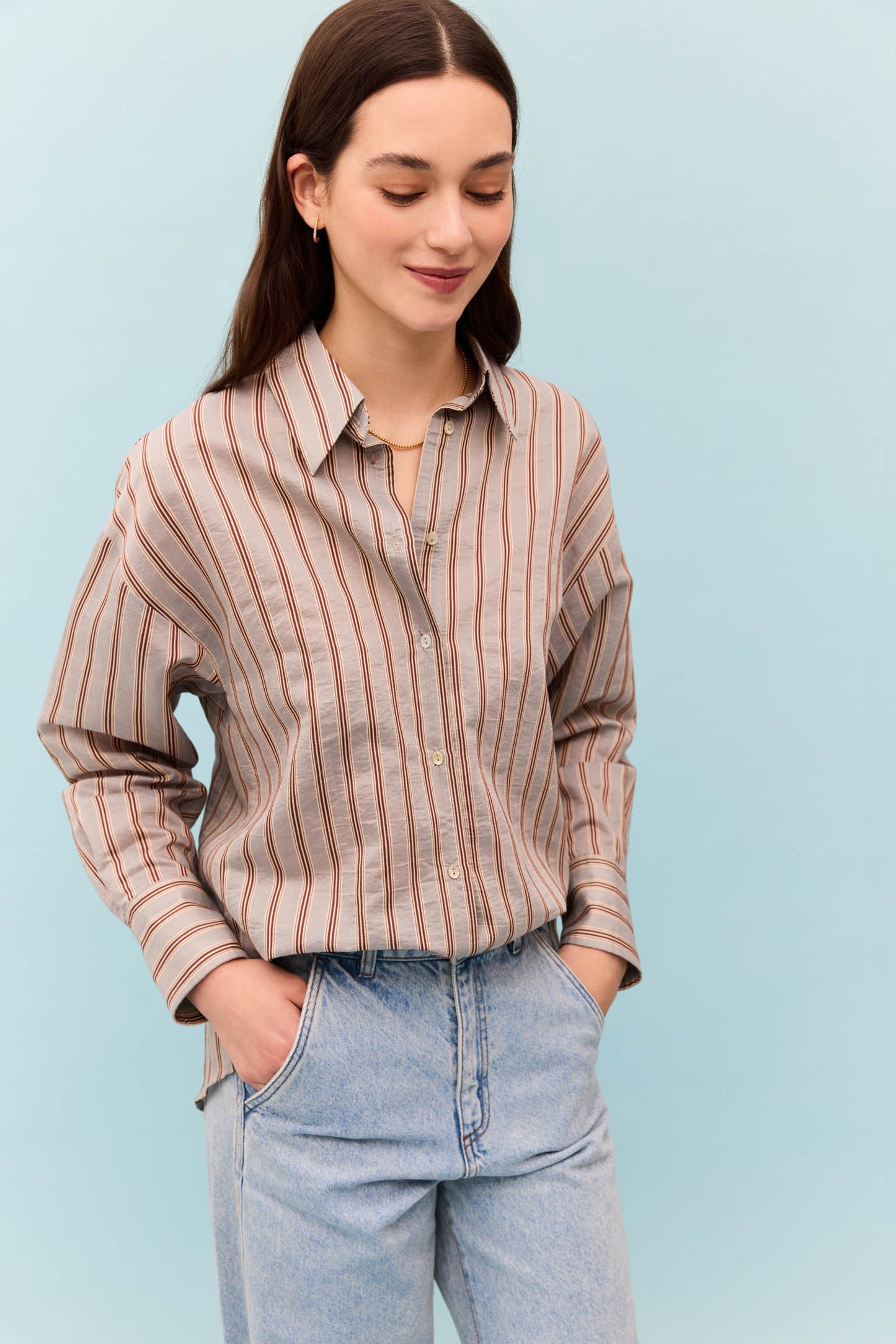 Camisa LIRIA Rayas Azul - BIMANI