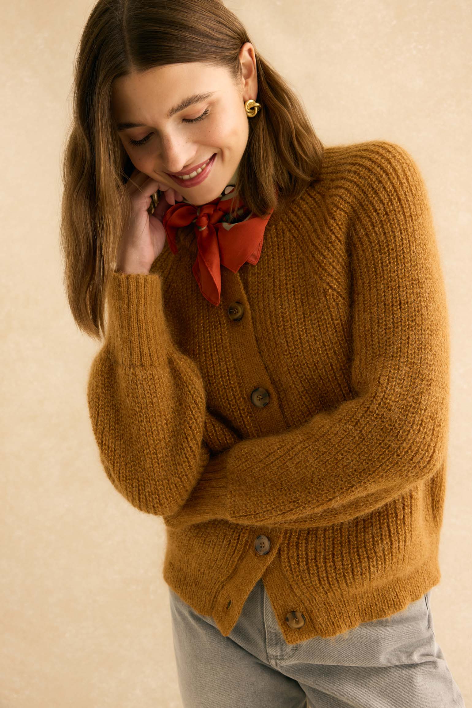 Cardigan BESSIE Mostaza - BIMANI