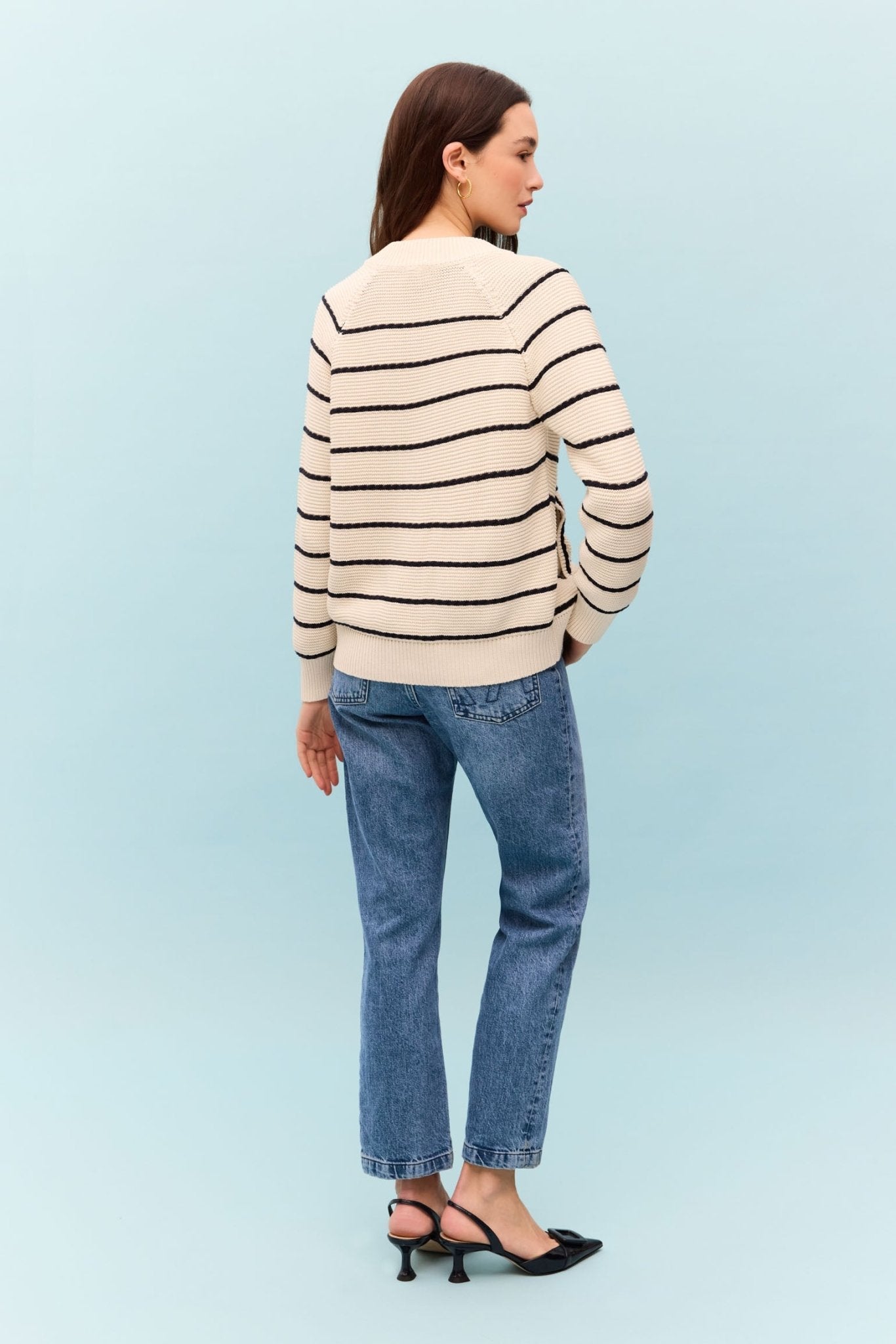 Cardigan SILAS Rayas Azul - BIMANI