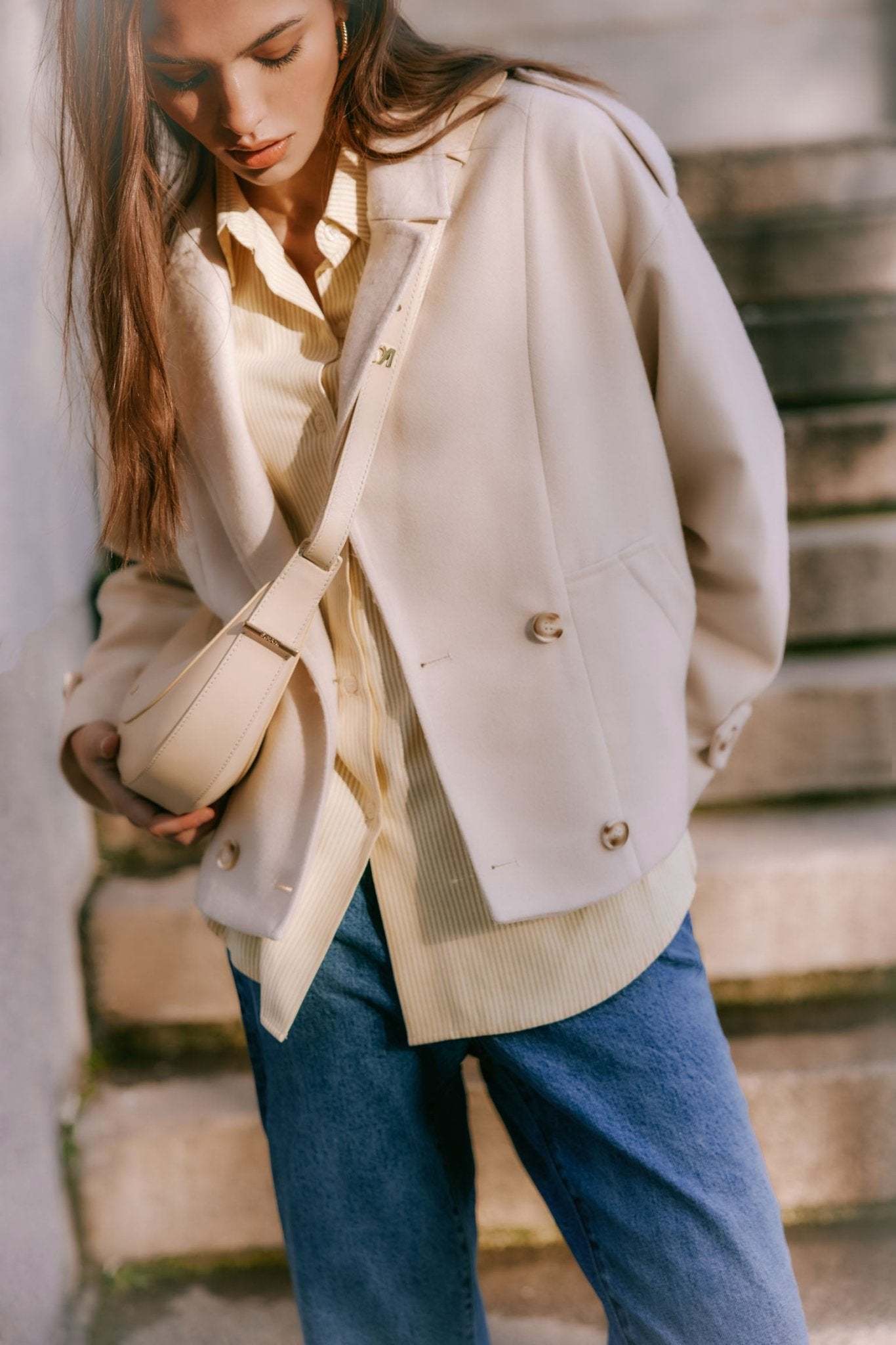 Chaqueta BASILE Beige - BIMANI