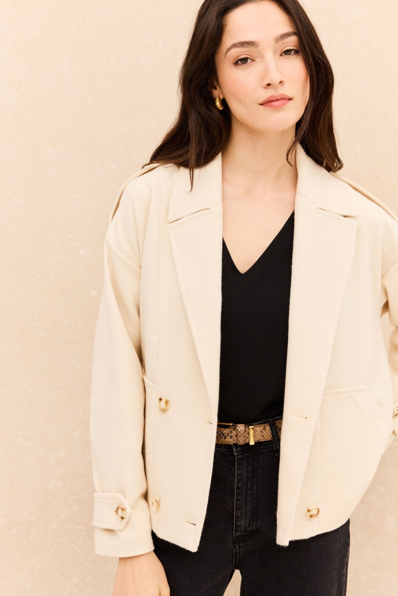 Chaqueta BASILE Beige - BIMANI