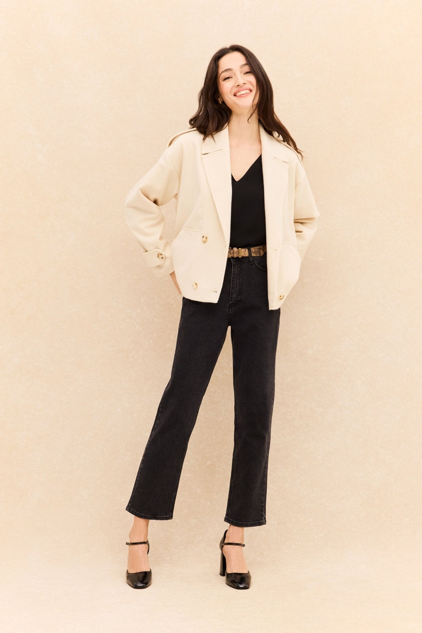 Chaqueta BASILE Beige - BIMANI