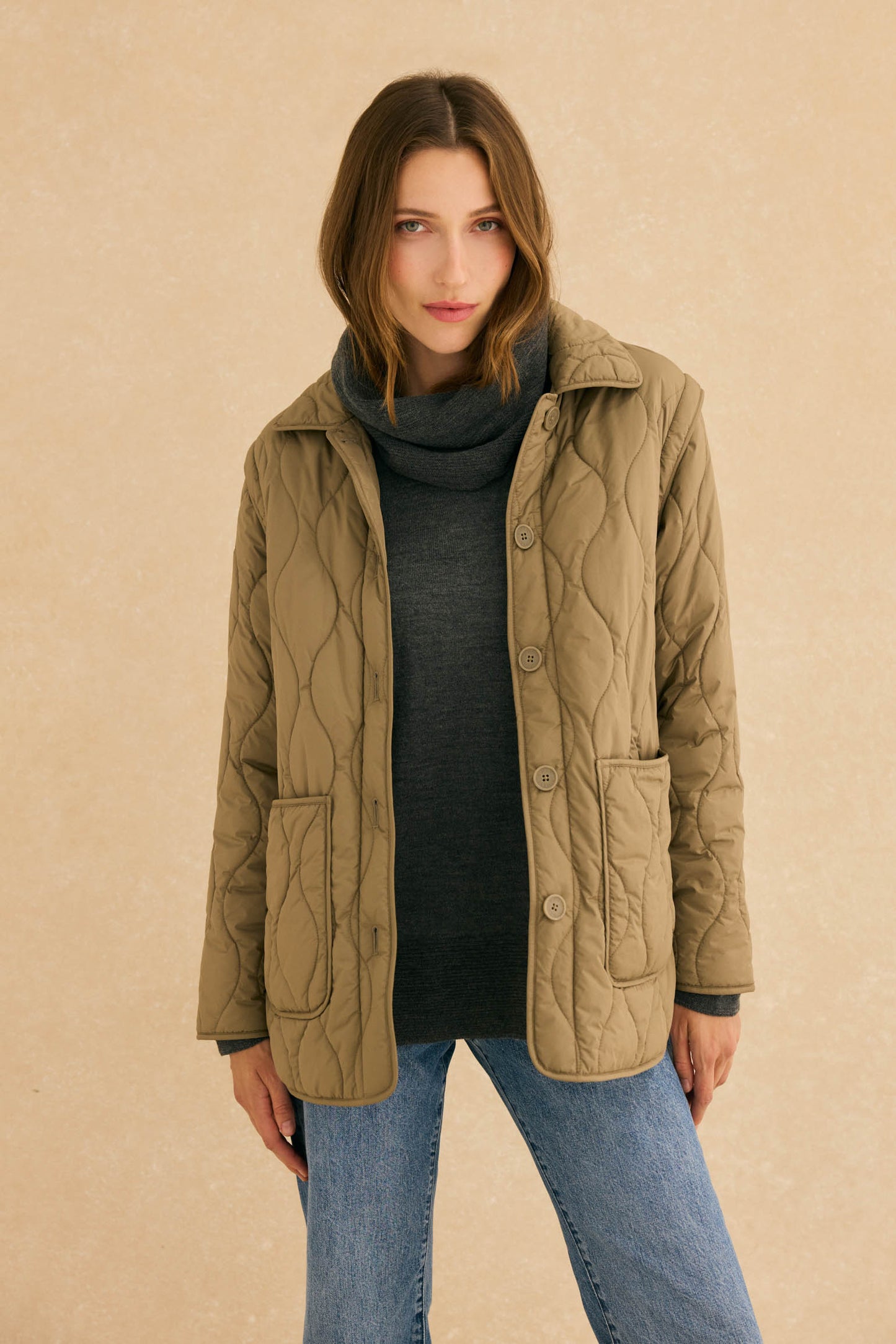 Chaqueta acolchada COPENHAGUE Khaki - BIMANI