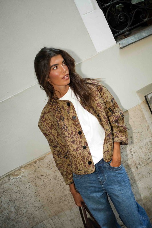 NOELLE Khaki Print Jacket