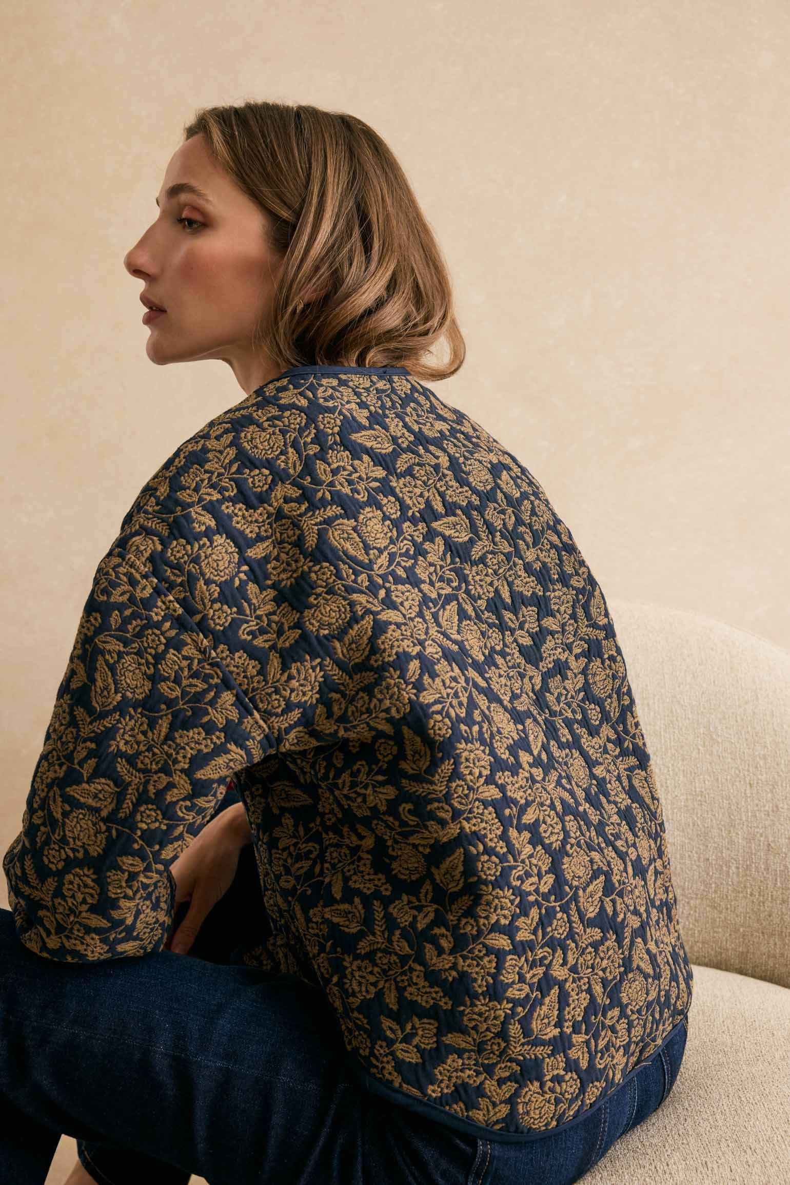 Chaqueta OLYMPE Estampado Azul - BIMANI