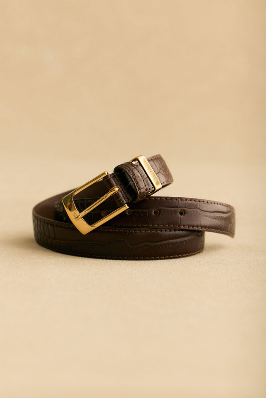 Cinturón INDO Textura Marrón - BIMANI