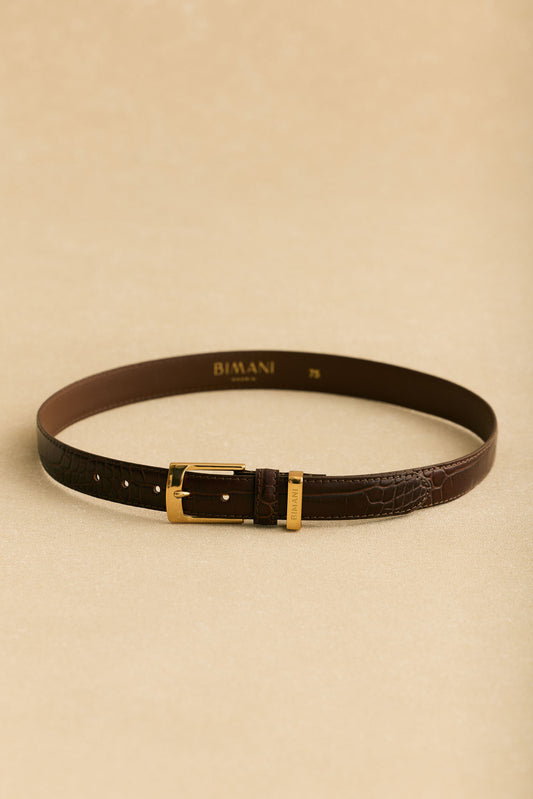 Cinturón INDO Textura Marrón - BIMANI