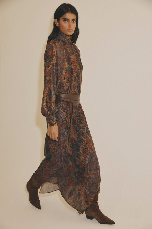 AINA Gray Print Skirt