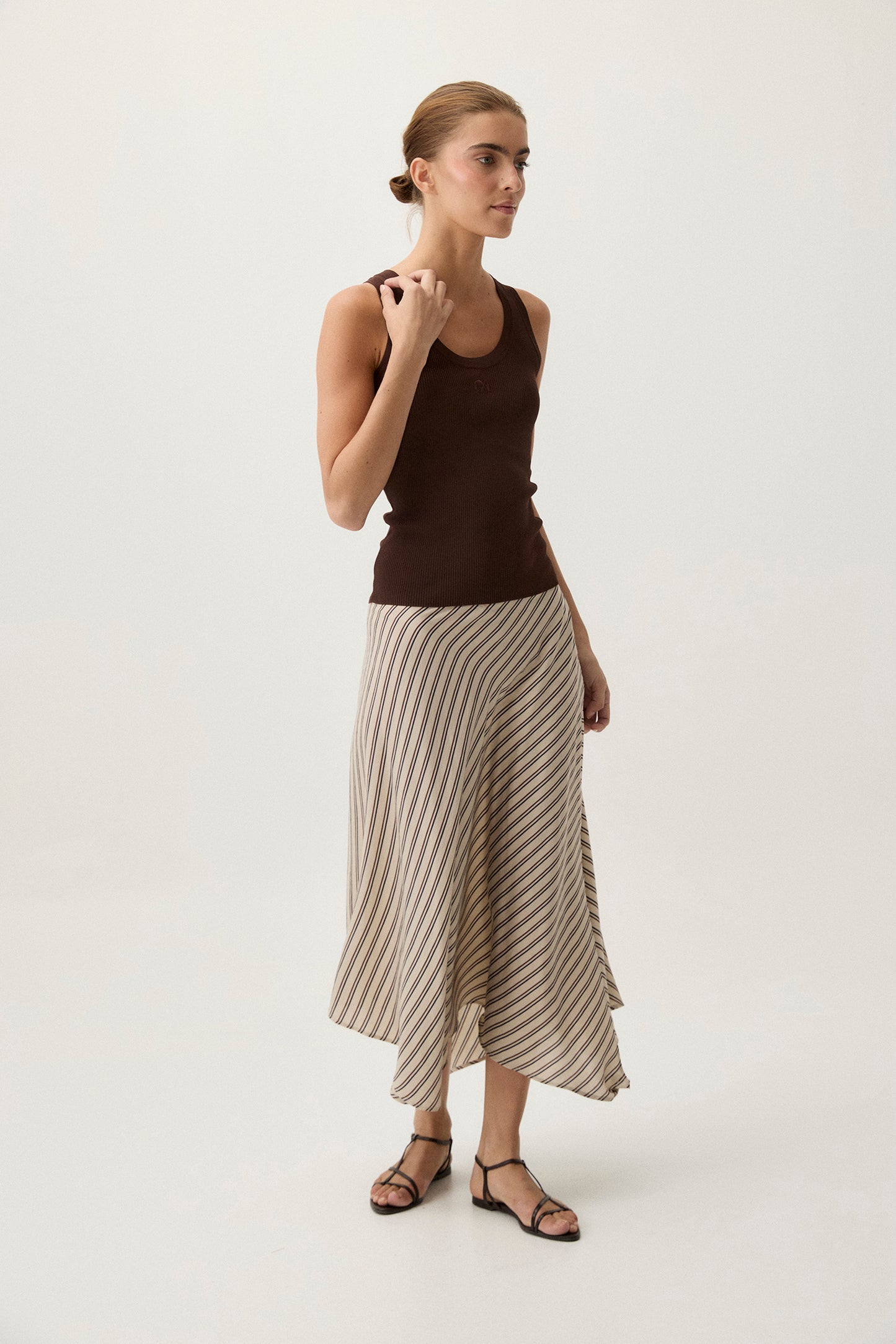 AVEL Skirt Beige Stripes