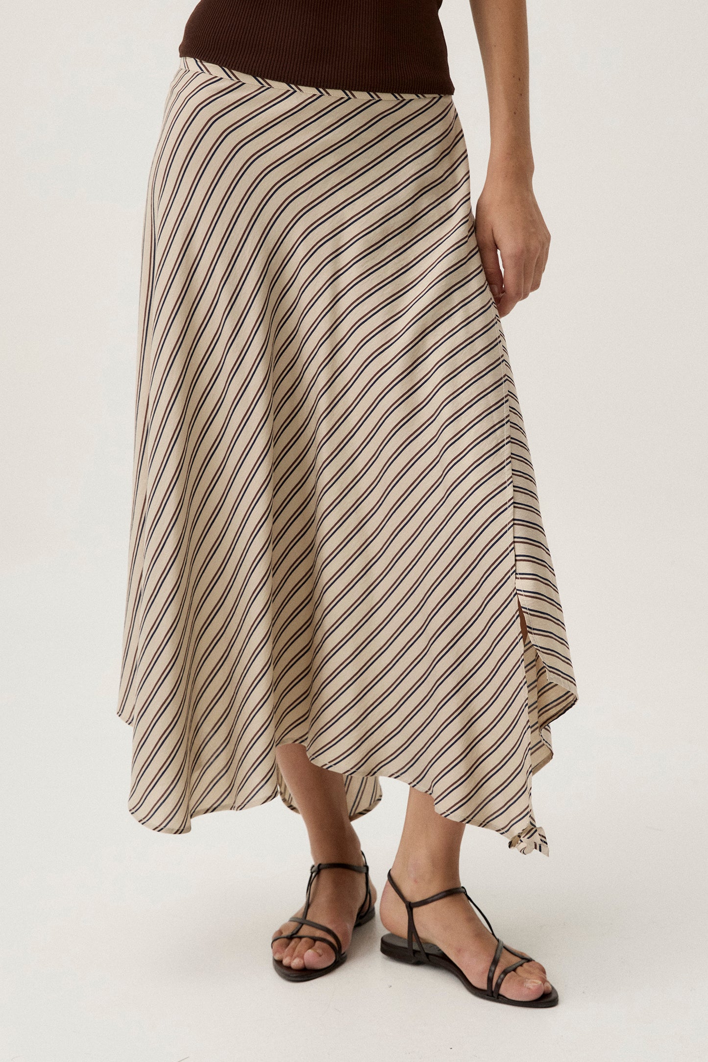 AVEL Skirt Beige Stripes
